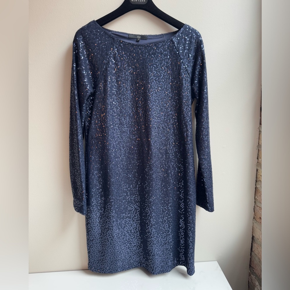 Tibi sequined boatneck dress